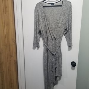 Asymmetrical Gray Wrap Dress